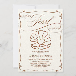 Pearl Hand Drawn Baby Shower Invitation