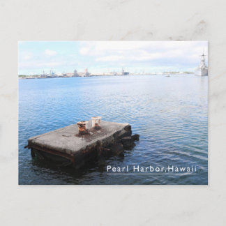 Pearl Harbour hawaii blue postcard