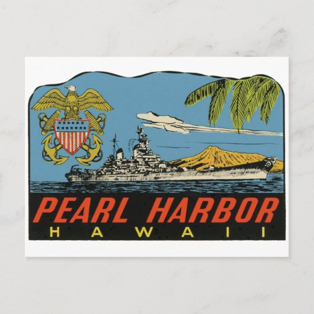 Pearl Harbour, Hawaii Vintage Travel  Postcard (Front)
