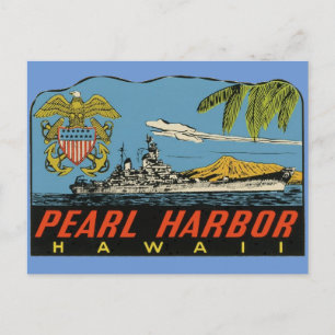 Pearl Harbour, Hawaii Vintage Travel  Postcard