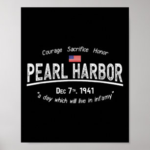 Pearl Harbour Memorial Day Hawaii Usa Flag Day Of Poster