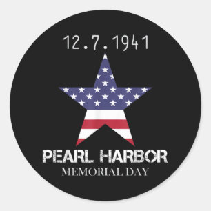 Pearl Harbour Memorial Day Vintage Classic Round Sticker