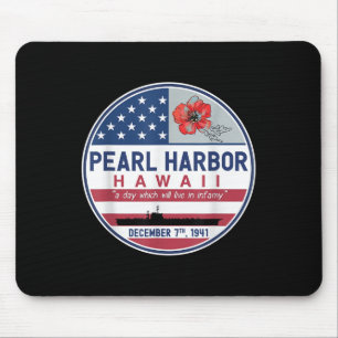 Pearl Harbour Memorial Hawaii Vintage Usa Flag Day Mouse Mat