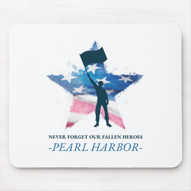 Pearl Harbour Never Forget Our Fallen Heroes Mouse Mat (Front)