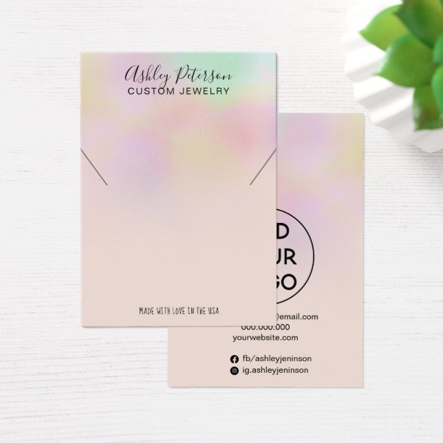 Pearl holographic ombre jewellery necklace display (Desk)