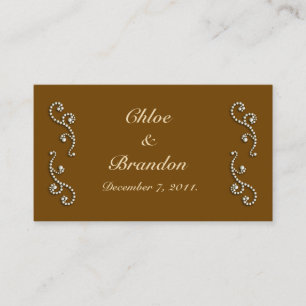 Pearl Icing on Mocha Wedding Website Card