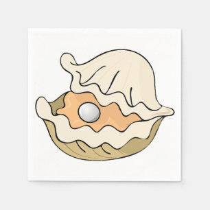 Pearl In An Oyster Paper Napkins
