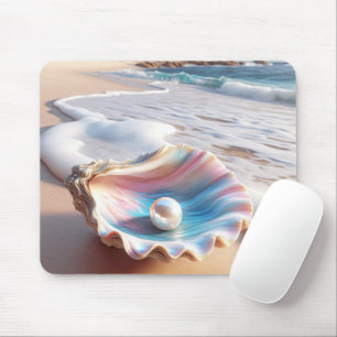 Pearl In Iridescent Oyster Shell Mouse Mat