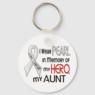 Pearl In Memory Of My Aunt Lung Cancer Key Ring