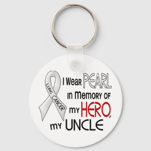 Pearl In Memory Of My Uncle Lung Cancer Key Ring