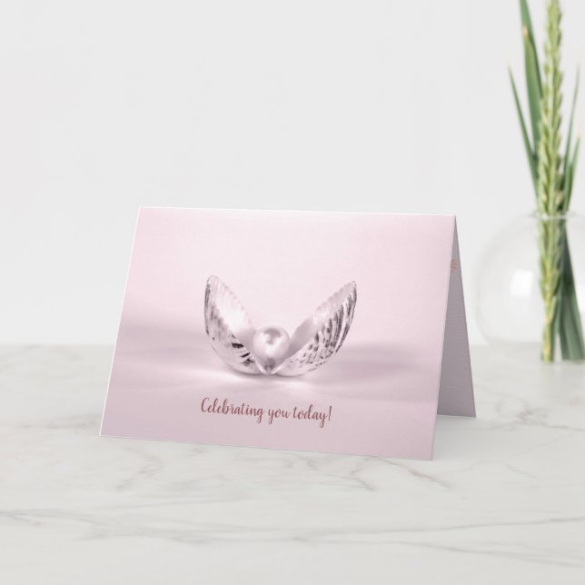 pearl in seashell birthday card (Front)