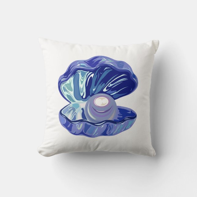 Pearl inside an ocean seashell cushion (Front)