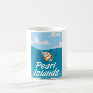 Pearl Islands tropical travel poster. Coffee Mug