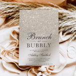 pearl ivory glitter brunch bubbly bridal shower invitation<br><div class="desc">brunch and bubbly bridal shower with a chic and luxurious pearl ivory glitter ombre metallic foil wedding with elegant calligraphy typography.</div>