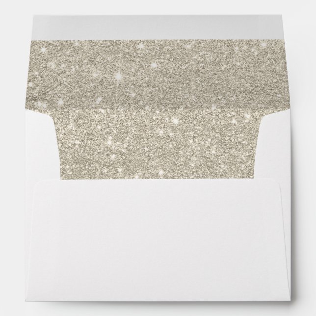 pearl ivory glitter ombre metallic foil luxury envelope (Back (Bottom))