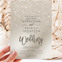 pearl ivory glitter ombre metallic foil wedding