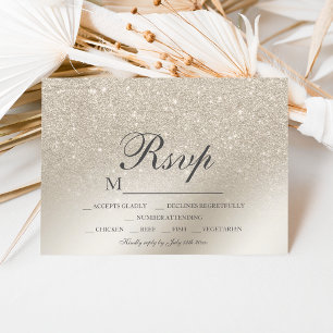 pearl ivory glitter ombre metallic RSVP wedding