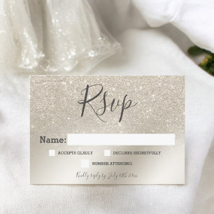 pearl ivory glitter ombre metallic RSVP wedding