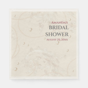 Pearl Jewels Bridal Shower Napkin