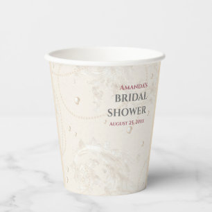 Pearl Jewels Bridal Shower Paper Cups