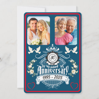 Pearl Jubilee 2 Photo 30th Anniversary Invitation