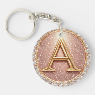 Pearl Letter A Monogram Gift For Women Key Ring