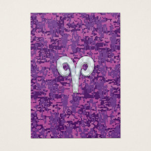 Pearl Like Aries Zodiac Sign on Digital Camo