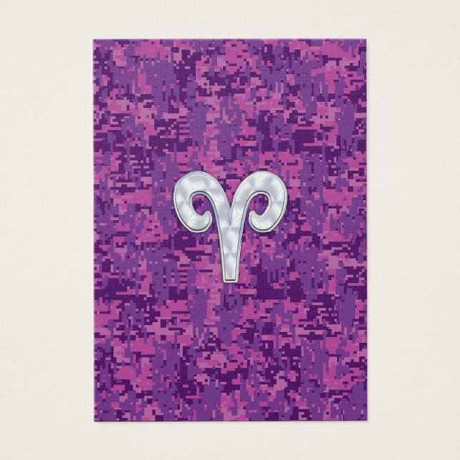Pearl Like Aries Zodiac Sign on Digital Camo (Front)