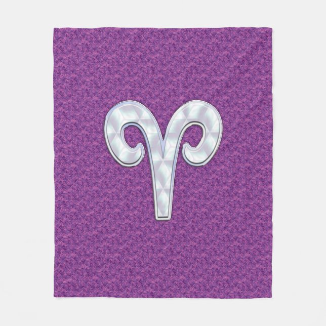 Pearl Like Aries Zodiac Sign Pink Camouflage Fleece Blanket (Front)
