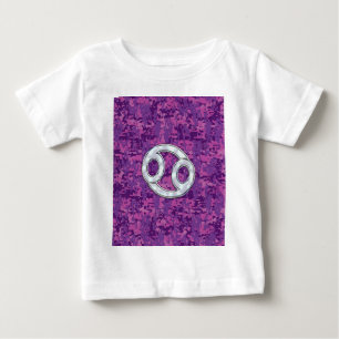 Pearl Like Cancer Zodiac Sign on Digital Camo Baby T-Shirt
