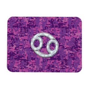 Pearl Like Cancer Zodiac Sign on Digital Camo Magnet