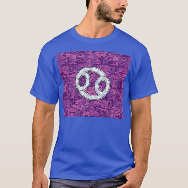 Pearl Like Cancer Zodiac Sign on Digital Camo T-Shirt (Front)