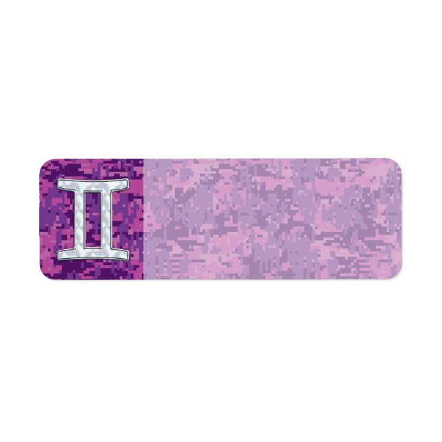 Pearl Like Gemini Zodiac Sign on Digital Camo (Front)