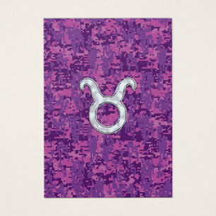 Pearl Like Taurus Zodiac Sign on Pink Digital Camo
