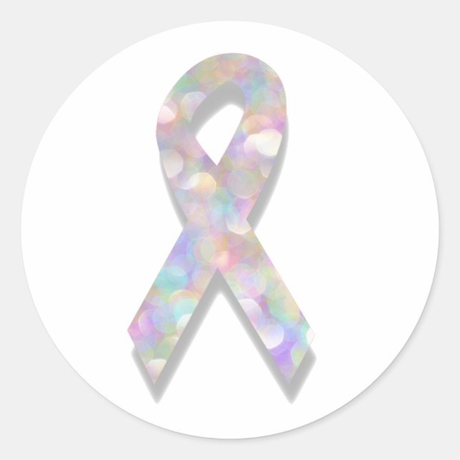 pearl lung cancer ribbon classic round sticker (Front)