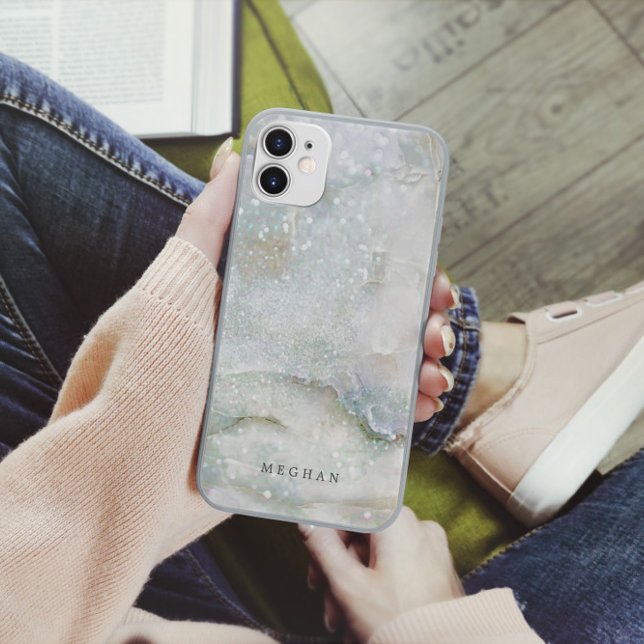 Pearl Marble Glitter Monogram Case-Mate iPhone Case (Creator Uploaded)