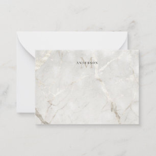 Pearl Marble Masculine double monogram Card