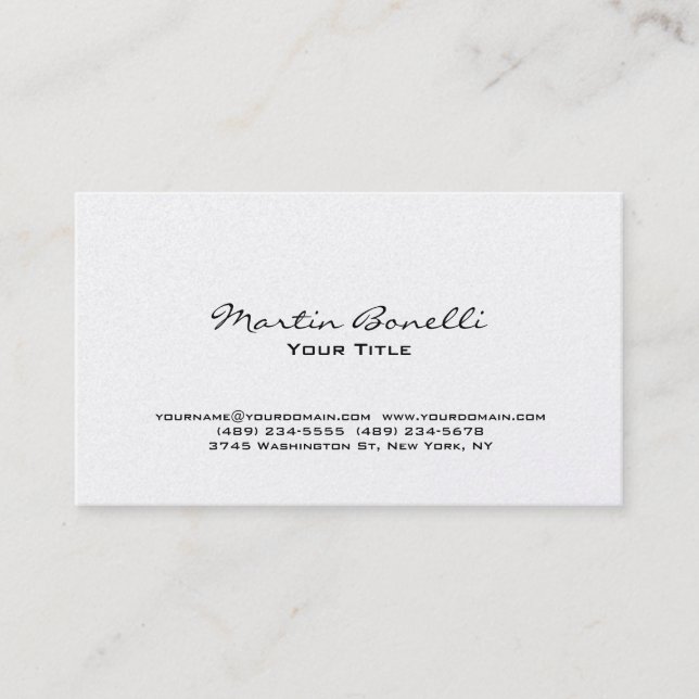 Pearl Modern Chic Trendy Business Card (Front)