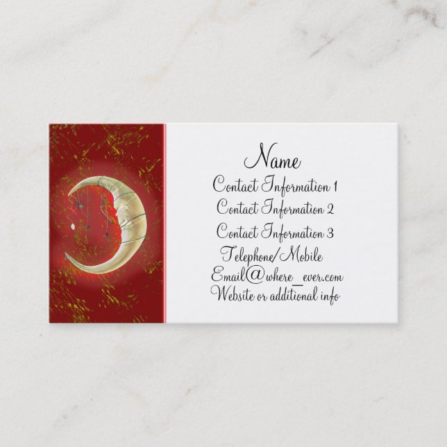 Pearl Moon Red Business Card (Front)