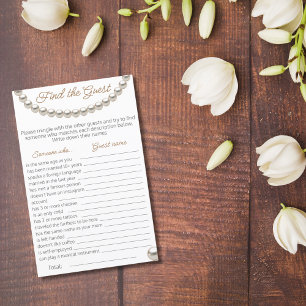 Pearl necklace Bridal Shower Find the Guest Game