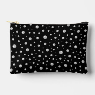Pearl Pattern on Black Background Accessory Pouch