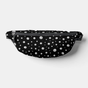 Pearl Pattern on Black Background Bum Bags