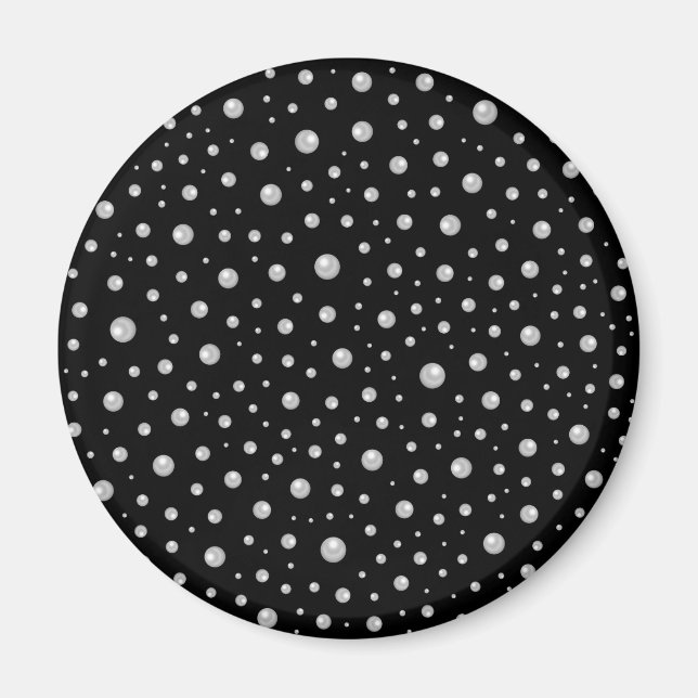 Pearl Pattern on Black Background Magnet (Front)