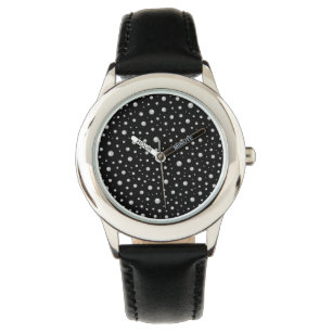 Pearl Pattern on Black Background Watch