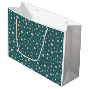 Pearl Pattern on Transformative Teal Background Large Gift Bag
