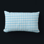 Pearl Patterns White Sky Blue Stylish Gift Cute Lumbar Cushion<br><div class="desc">Designed with elegant & unique white pearl patterns in blue background. You may change the colours as you wish!</div>