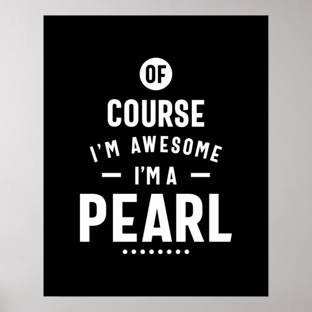 Pearl Personalised Name Birthday Poster (Front)