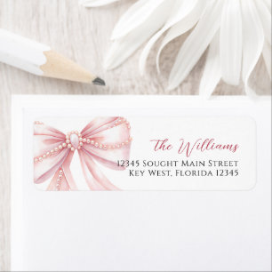 Pearl Pink Bow Return Address Labels