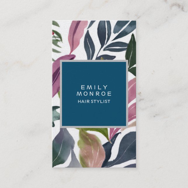 Pearl Plain Modern Minimalist Floral Business Card (Front)