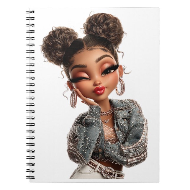  Pearl Pout Glam Girl Spiral Photo Notebook (Front)
